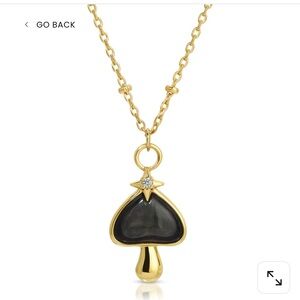 Black Mother of Pearl Mushroom Charm Necklace